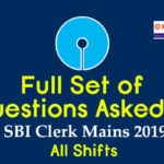 Questions Asked in SBI Clerk Mains 2019