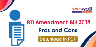 RTI Amendment Bill 2019 PDF Download