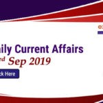 Current Affairs Today 13th September 2019