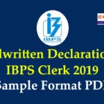 Handwritten Declaration for IBPS Clerk 2019