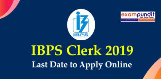 IBPS Clerk last date to apply 2019
