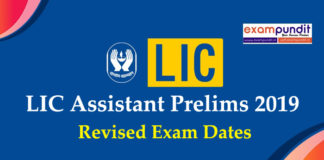 LIC Assistant Revised Exam Date 2019
