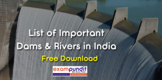 List of Important Dams in India PDF