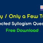 Only a Few Syllogism Questions PDF Download