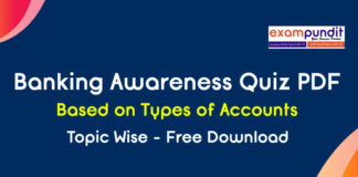 Banking Awareness Quiz Types of Accounts