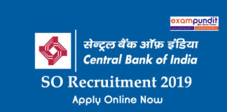 Central bank of India Recruitment 2019