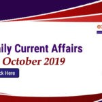 Current Affairs Today 4th October 2019