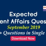 Expected Questions from September 2019 Current Affairs