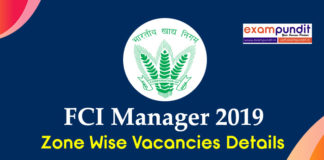 FCI Manager Vacancy 2019