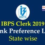 IBPS Clerk Bank Preference List 2019