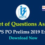 Questions Asked in IBPS PO Prelims 2019