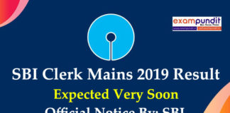 SBI Clerk Mains Result 2019 Expected Soon