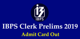 IBPS Clerk 2019 Admit Card for Prelims