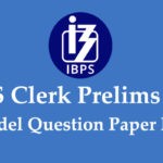 IBPS Clerk Prelims Model Question Paper PDF