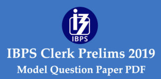 IBPS Clerk Prelims Model Question Paper PDF