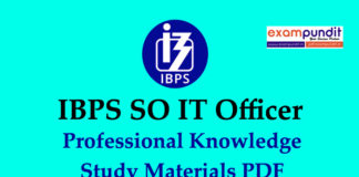 IBPS SO IT Officer Study Material PDF