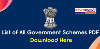 List of All Government Schemes 2019 PDF
