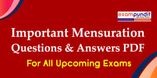 Mensuration Questions and Answers PDF
