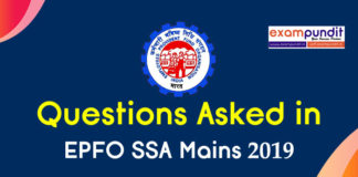 Questions Asked in EPFO SSA Mains 2019