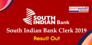 South Indian Bank Clerk Result Out