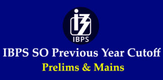 IBPS SO Previous Year Cutoff