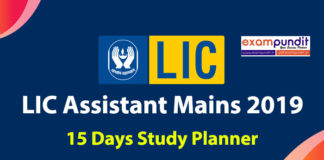 LIC Assistant Mains Study Plan 2019