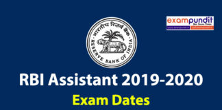 RBI Assistant 2019-2020 Exam Date