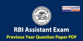 RBI Assistant Previous Year Paper PDF Download