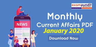 Monthly Current Affairs PDF January 2020