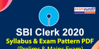 SBI Clerk 2020 Syllabus PDF