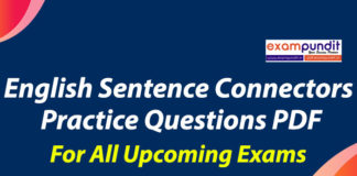 Sentence Connectors Exercises Questions