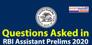 Questions Asked in RBI Assistant Prelims 2020