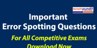 Error Spotting Exercises Questions with Answers PDF