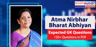 Expected GK Questions from Atma Nirbhar Bharat Abhiyan