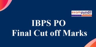 IBPS PO Final Cut off Marks