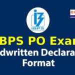 Handwritten declaration for IBPS PO 2021