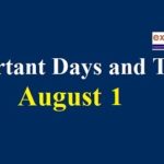 Important Days and Theme – August 1