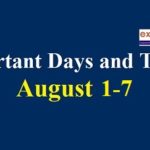 Important Days and Theme – August 1-7