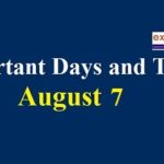 Important Days and Theme – August 7