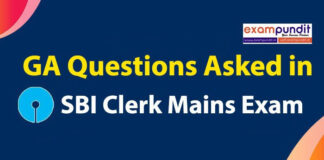 Questions Asked in SBI Clerk Mains 2021