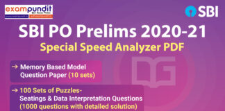 SBI PO Prelims special speed analyzer
