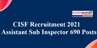 CISF Recruitment 2021 | Assistant Sub Inspector