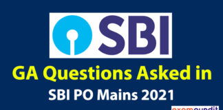 GA Questions Asked in SBI PO Mains 2021
