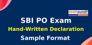 SBI PO 2021 Handwritten Declaration Form Sample Format PDF